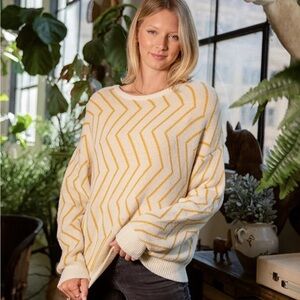 FRNCH Cozy Chevron Knit Sweater